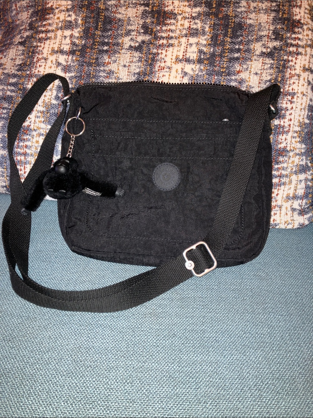 Kipling Black Crossbody Bag with Monkey Charm